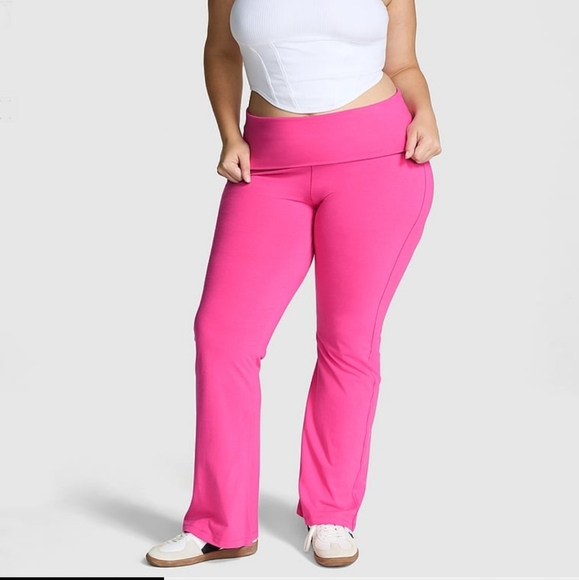 VS PINK YOGA PANTS BLING FLARE LEGGINGS ROSE Y2K - Picture 2 of 7